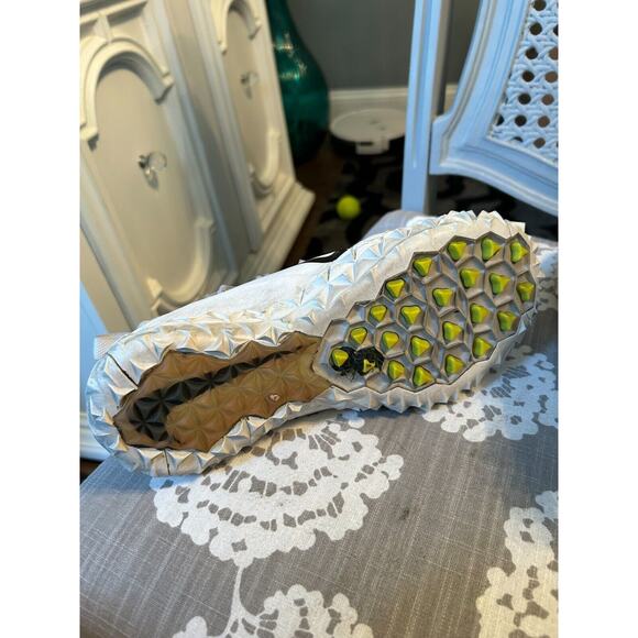 Mens Nike Alpha Huarache 6 Elite 923426-107 White Gray Lacrosse Cleats - Picture 8 of 11